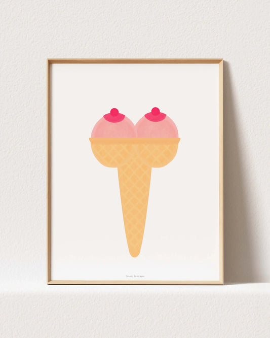 Affiche Art Boobs De Glace A3, art boobs en papier satiné avec certificat d’authenticité