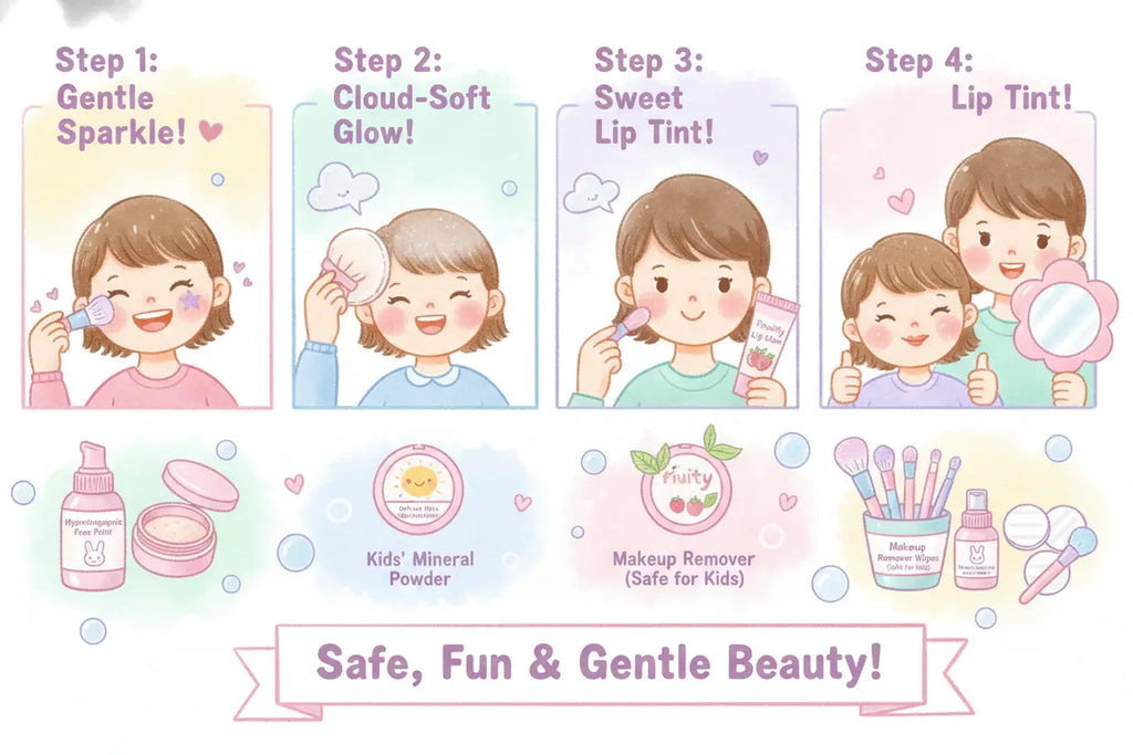 Learn how to apply light and safe makeup for children