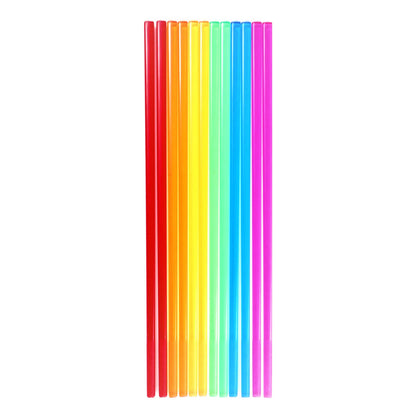 Paille Baguettes Rainbow translucides en dégradé arc-en-ciel de rouge à rose