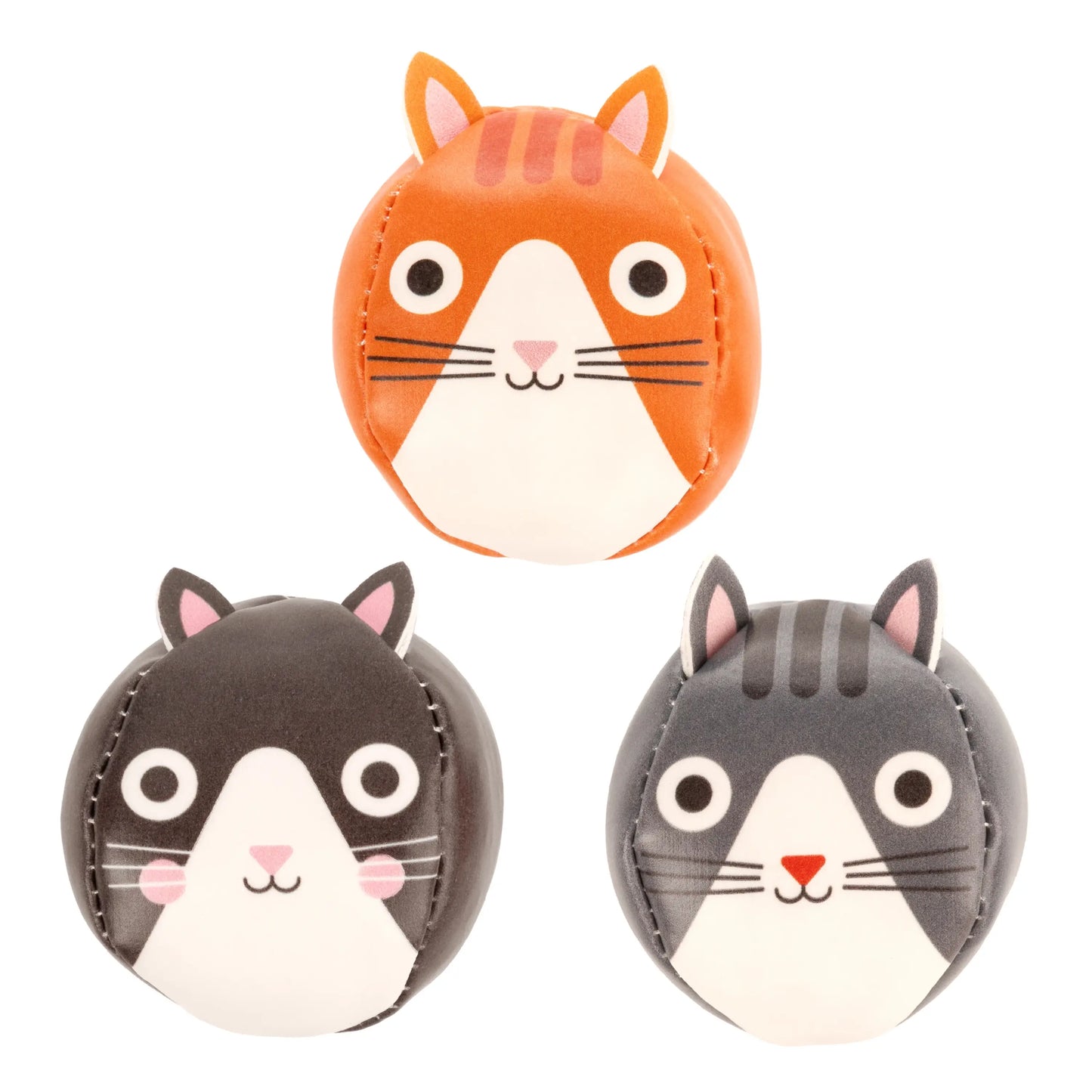 Balles de jonglage chat Kidoki : adorables stress balls rondes
