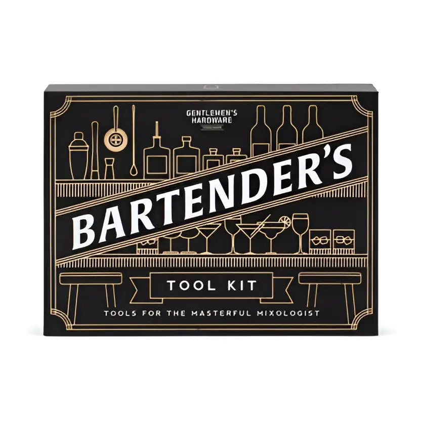 Kit de barman Gentlemen’s Hardware noir et or, touche d’élégance pour cocktails maison