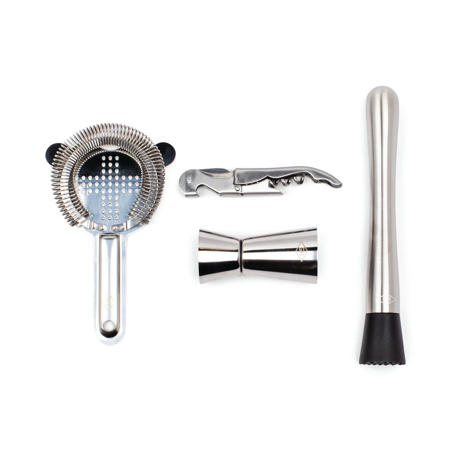Kit de bar en acier inox avec passoire panda pour cocktails maison élégants
