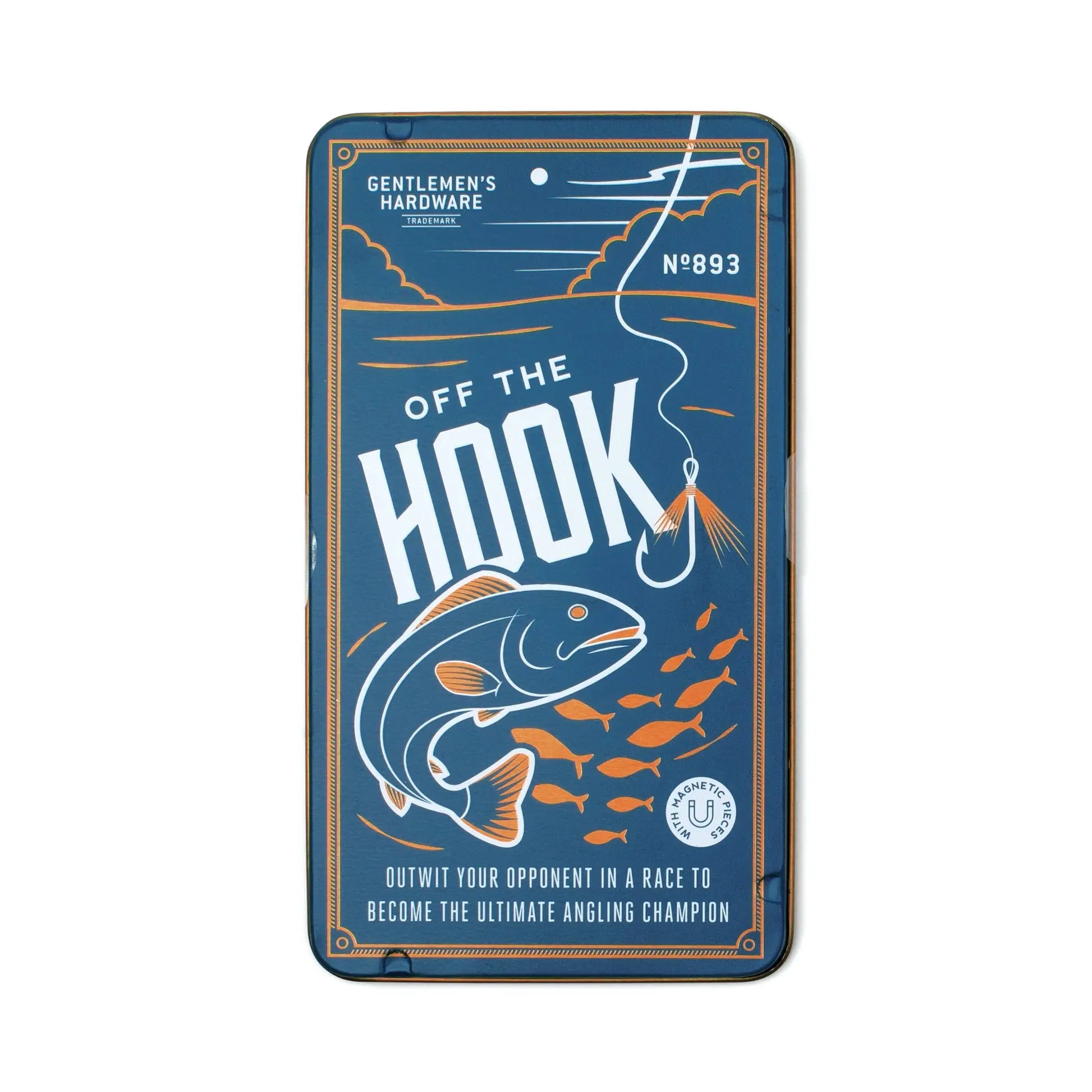 Boîte bleue rectangulaire Off the Hook par Gentlemen’s Hardware, clin d’œil au hook game