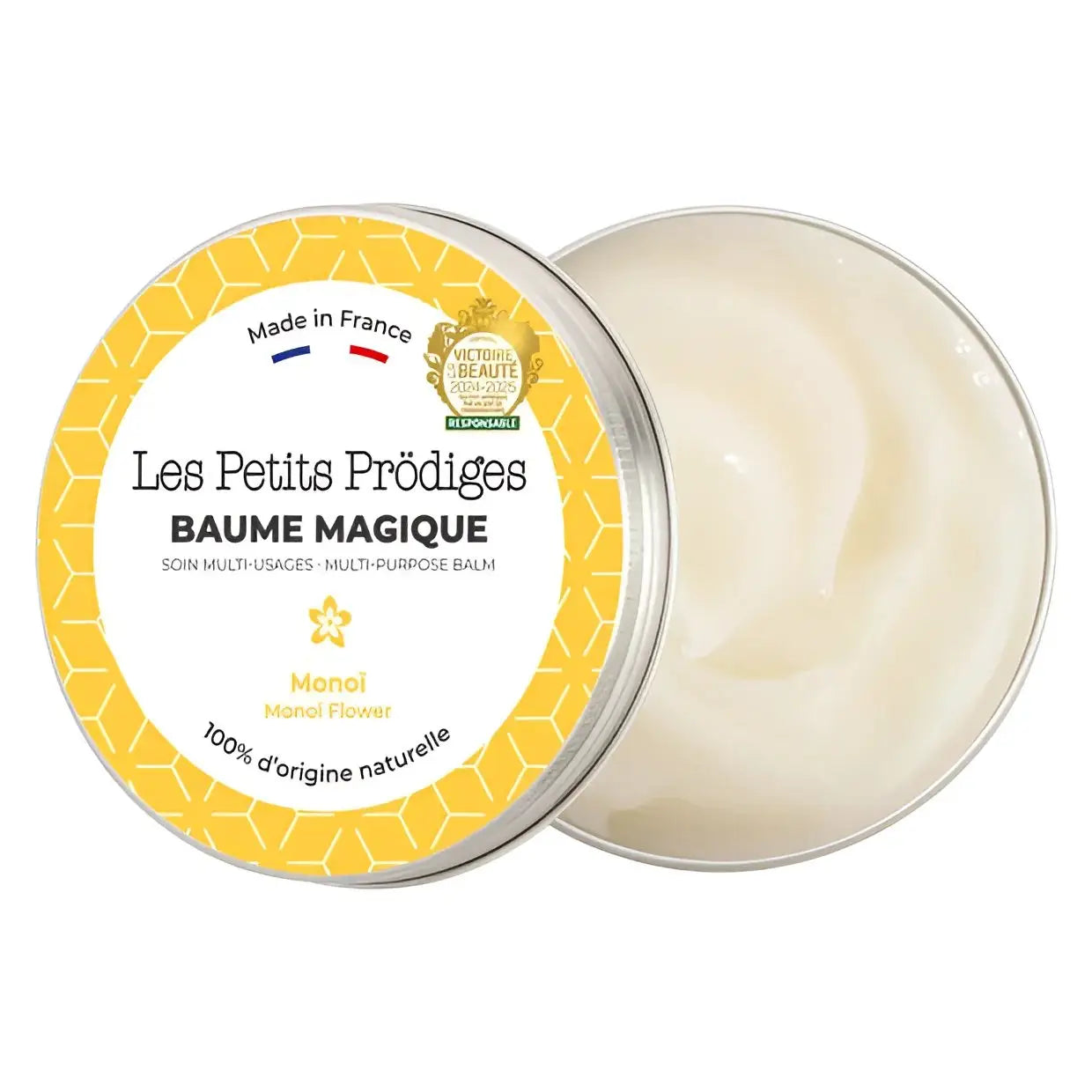 Baume naturel multi-usages au Fleur de Coton ouvert pour soins naturels zones sèches