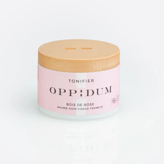 Cosmétique rose avec couvercle en bois pour soin nutrition profonde bois de Rose
