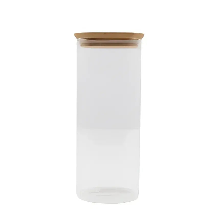 Bocal en verre borosilicate avec couvercle en bambou hermétique pour fruits secs