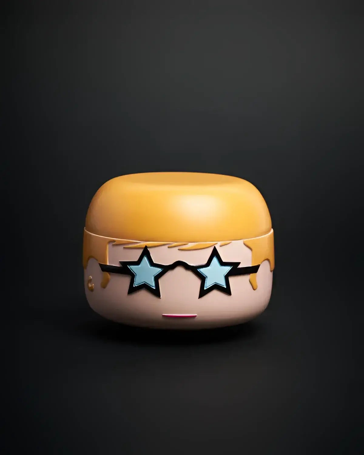 Boîte à bijoux Elton John édition limitée Blogo, design unique beige et jaune avec lunettes étoilées