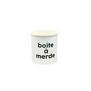 Boite À Son Merde : tirelire cochon cylindrique blanche, objet déco humoristique