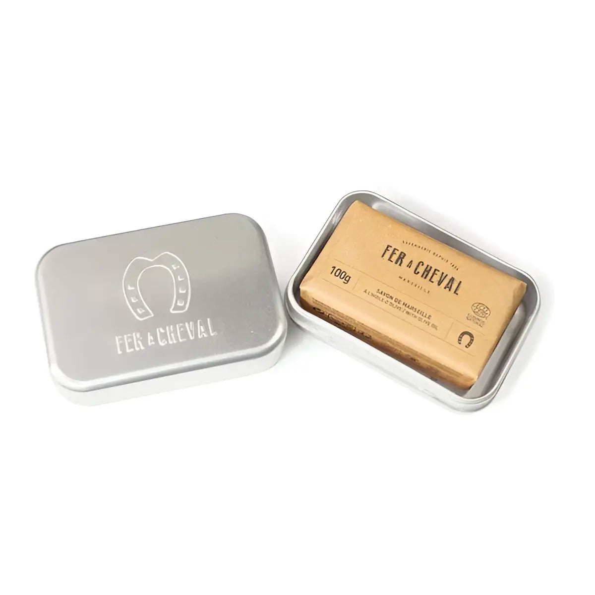 Boîte à savon de voyage en métal avec barre rectangulaire, démarche éco-responsable