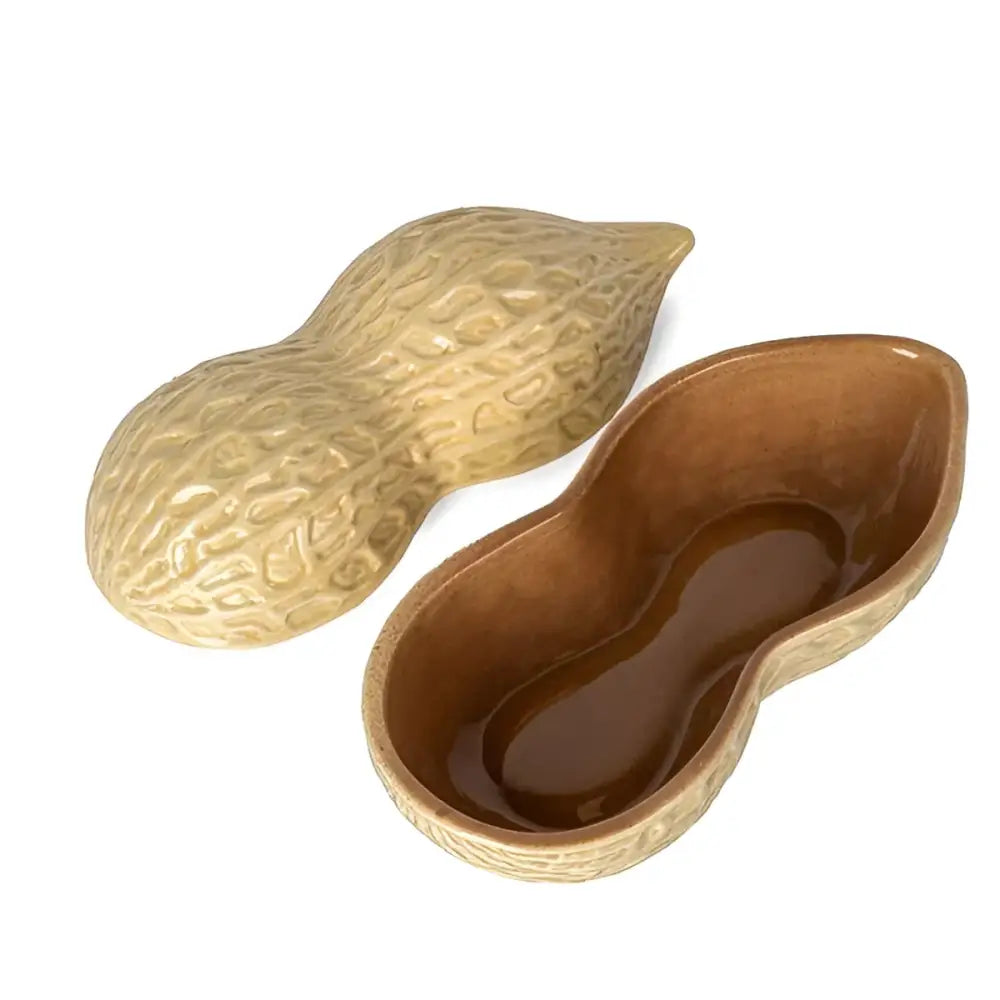 Boite Cacahuète en céramique, cadeau surprenant, avec texture extérieure et intérieur brun lisse