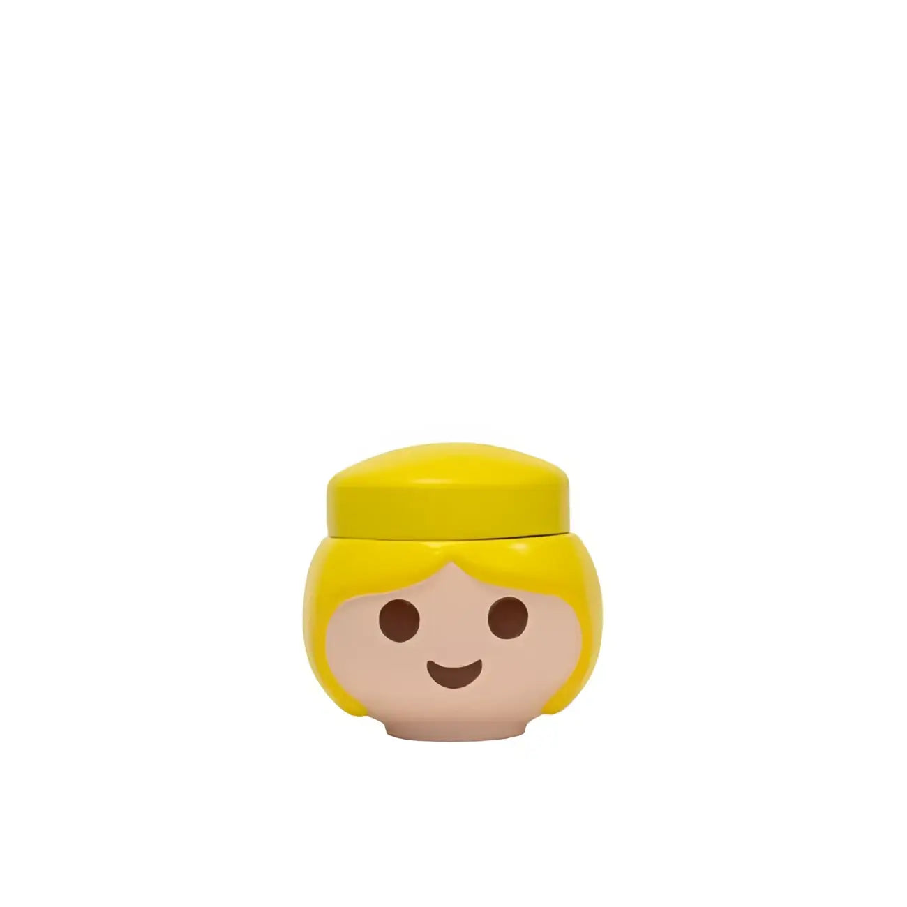 Tête jaune Playmobil blonde souriante pour boite Playmobil Jaune, idée cadeau pratique