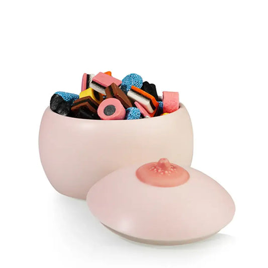 Boîte sein en design abstrait avec candies licorne, idée cadeau originale et touche artistique