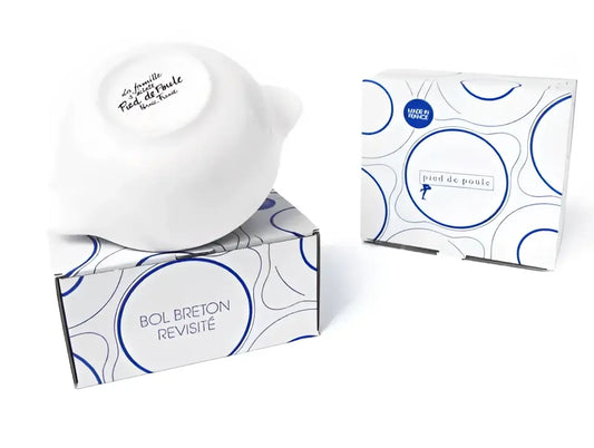 Bol breton Daron en céramique blanche, design ludique, boîte déco