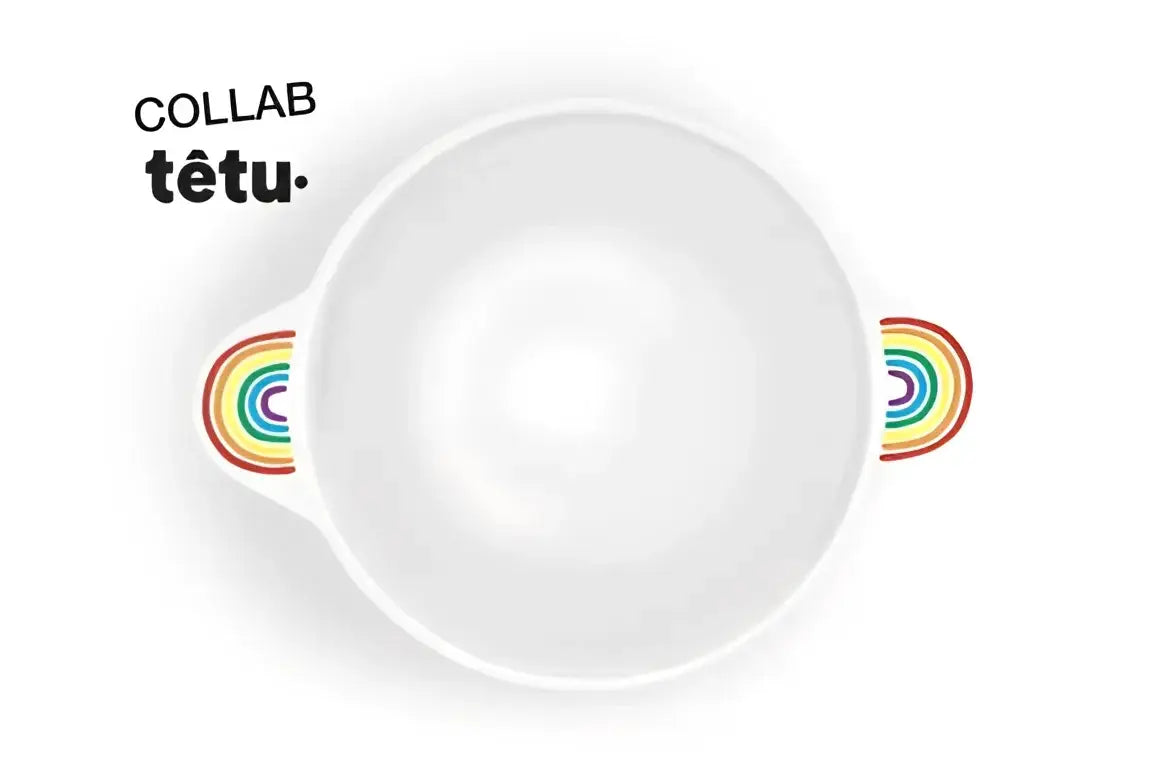 Tasse céramique blanche au manche arc-en-ciel, Bol Breton Proud, savoir-faire artisanal aux couleurs LGBTQIA+