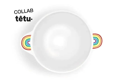 Tasse céramique blanche au manche arc-en-ciel, Bol Breton Proud, savoir-faire artisanal aux couleurs LGBTQIA+