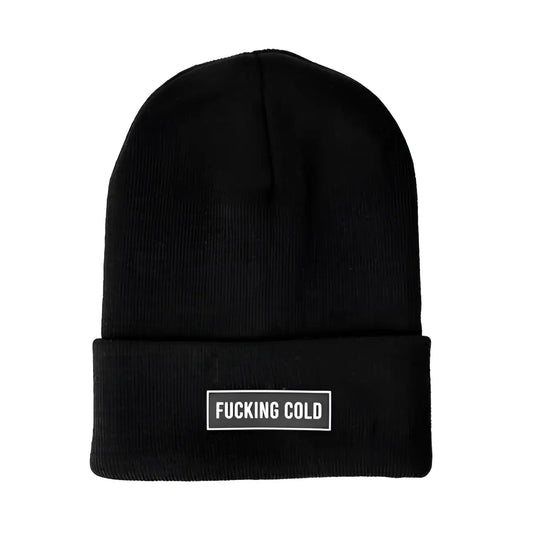Bonnet noir avec message clair Fucking Cold pour affronter l’hiver