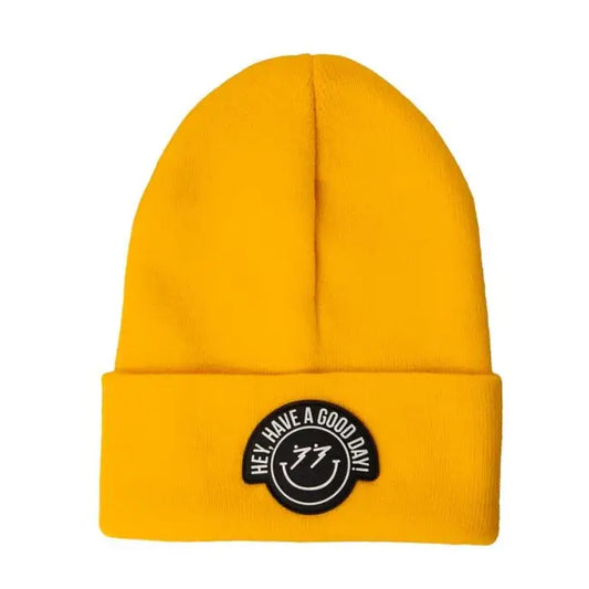 Bonnet Jaune ’Hey Have A Good Day’