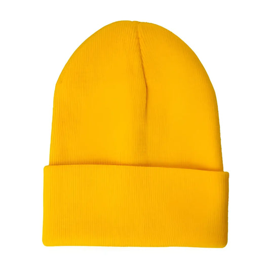 Bonnet jaune éclatant avec message positif pour bonne humeur