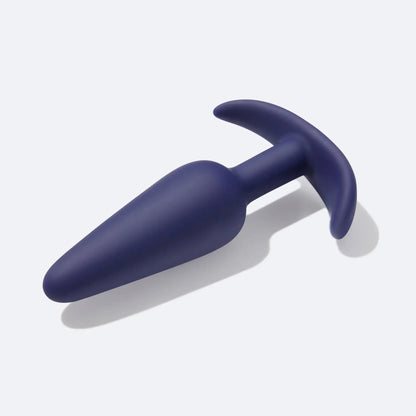 Boo plug anal vibrant violet en silicone avec base T ergonomique