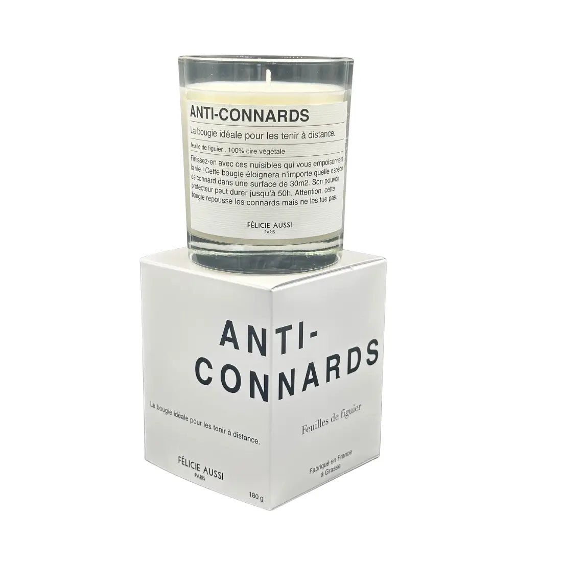 Bougie Anti-Connards en cire végétale, parfum subtil dans bocal verre