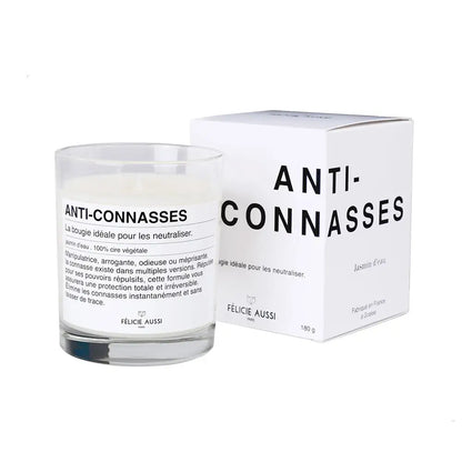 Bougie anti-connasses en cire végétale avec jasmin d’eau dans boîte blanche