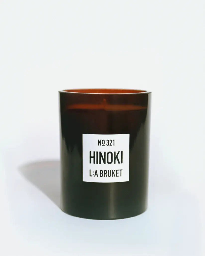 Bougie parfumée Vert Ambré Hinoki 260g en verre ambré foncé