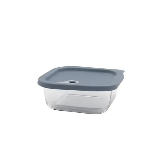 Contenant en verre avec couvercle en silicone bleu clair, 720ml, stockage alimentaire