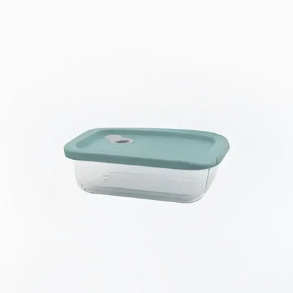 Bouteille rectangulaire en verre 600ml sauge avec couvercle silicone vert sauge