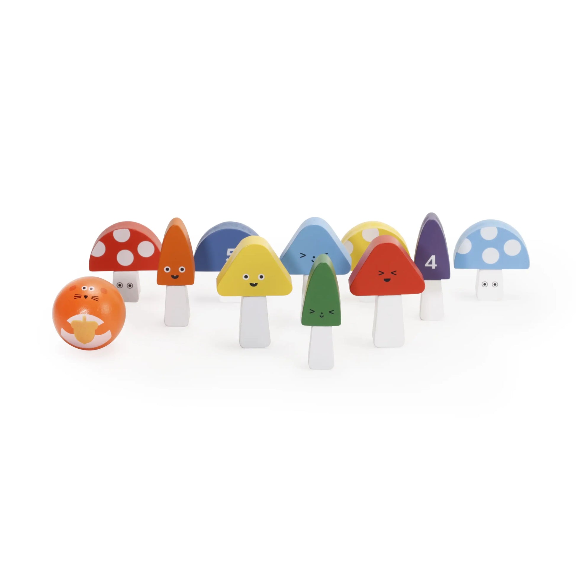 Jeu d’adresse mini bowling Champignions Kidoki aux champignons colorés