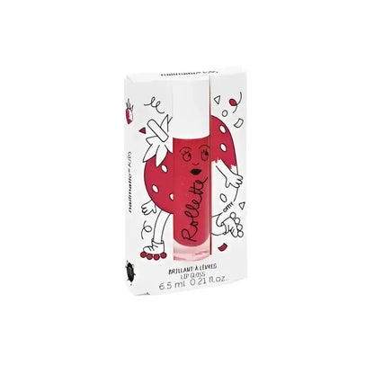 Brillant à lèvres enfant rollette fraise dans boîte décorative made in France
