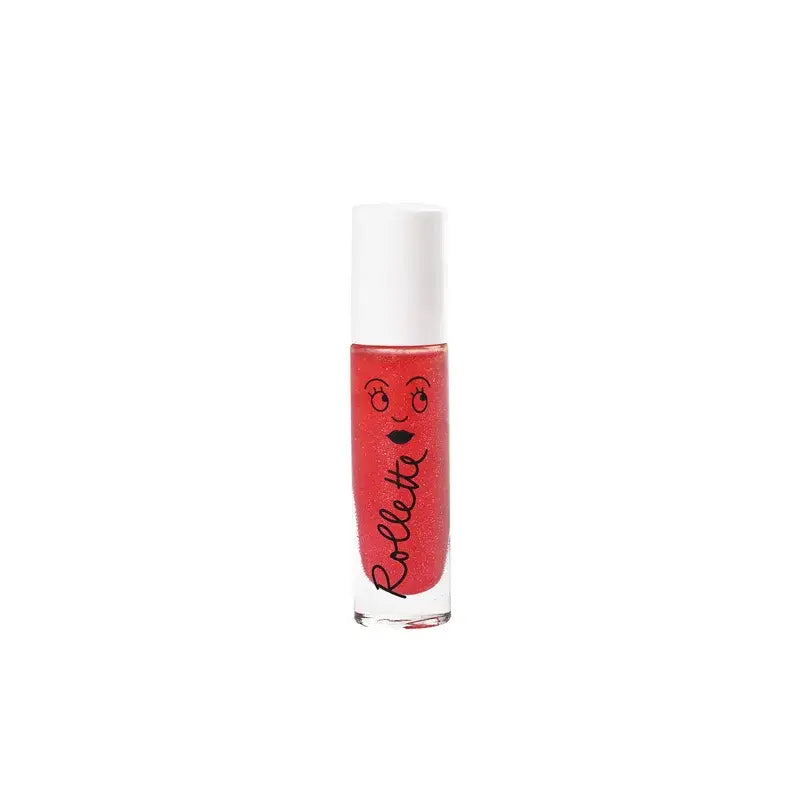Brillant à lèvres Enfant Rollette Fraise avec motif visage fantaisiste rouge