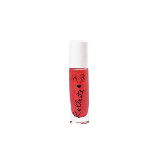 Brillant à lèvres Enfant Rollette Fraise avec motif visage fantaisiste rouge