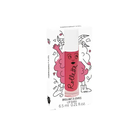 Brillant à lèvres lèvres enfant format bille framboise rose en tube clair
