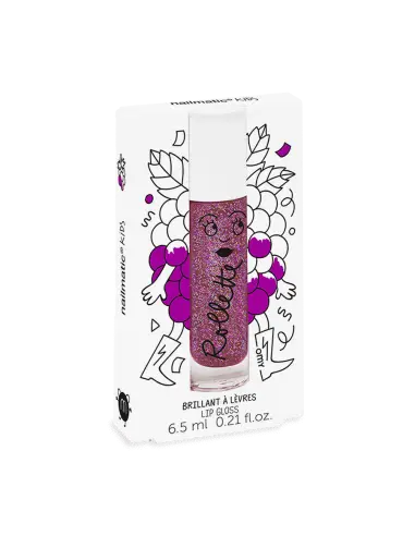 Brillant à lèvres Mûre Enfant Rollette en boîte mauve scintillante
