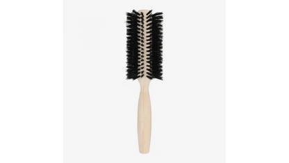 Brosse à brushing en bois de hêtre ronde avec poils noirs