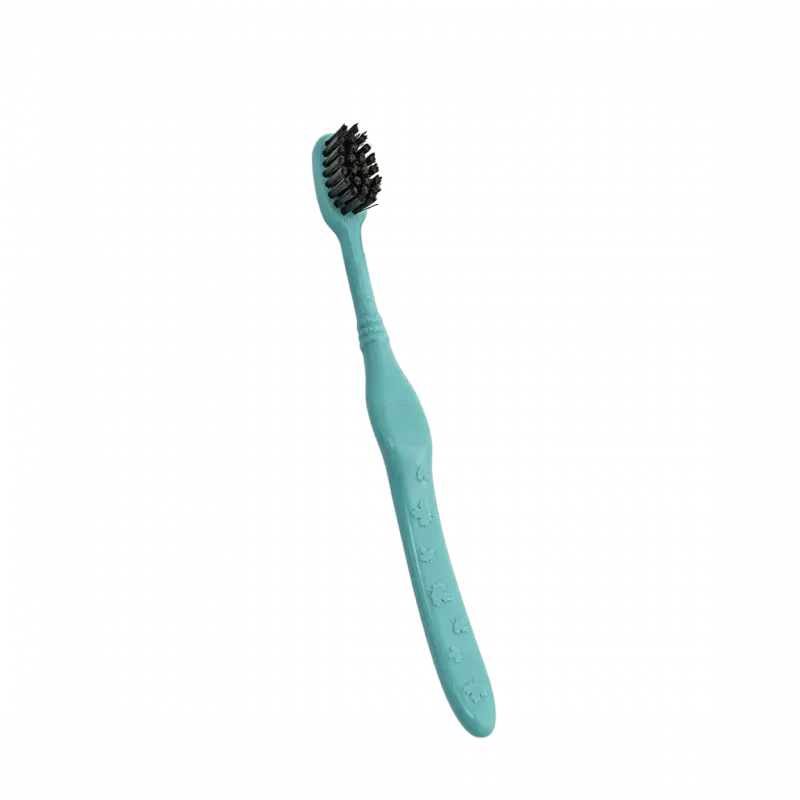 Brosse à dents petite recyclette pour enfants 3-6 ans, souple bleu en plastique recyclé
