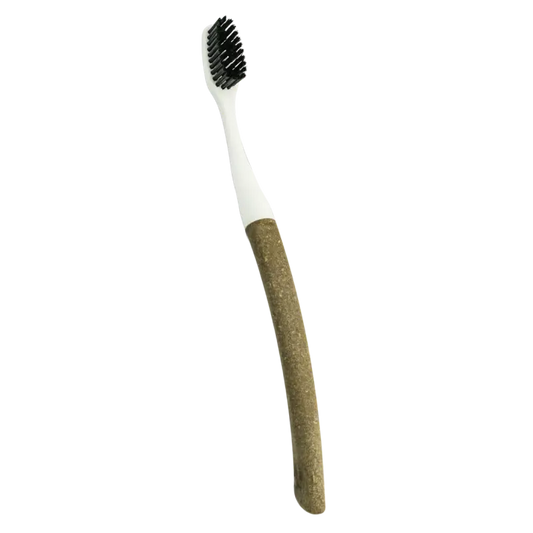 Brosse à dents à tête interchangeable medium Edith avec manche vert, alternative durable