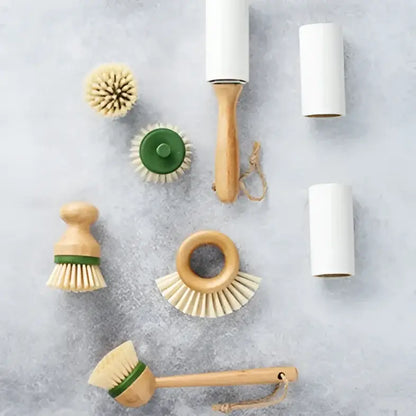 Brosse abrasive durable avec poignée circulaire et brosses vertes pour tâches difficiles