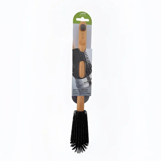 Brosse de nettoyage en hêtre et silicone pour bouteilles avec manche long