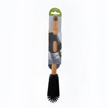 Brosse à bouteilles en hêtre et silicone, durable et facile pour usage quotidien