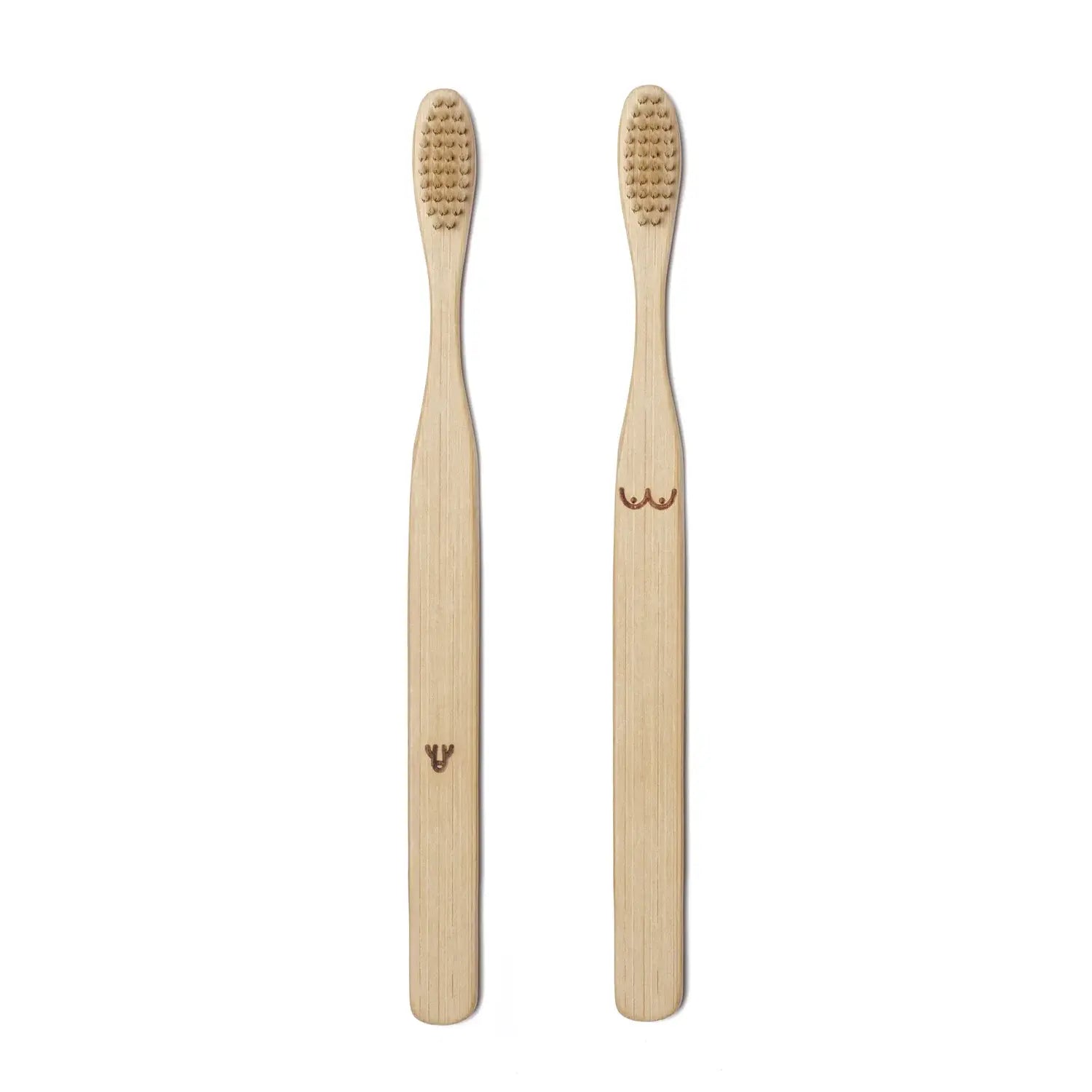 Deux brosses à dents en bambou Nudie écologiques pour sourire éclatant sans empreinte plastique