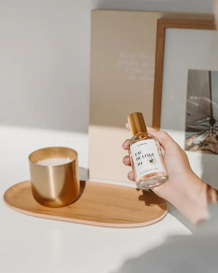 Brume de linge 100 ml en flacon spray verre clair, fraîcheur naturelle