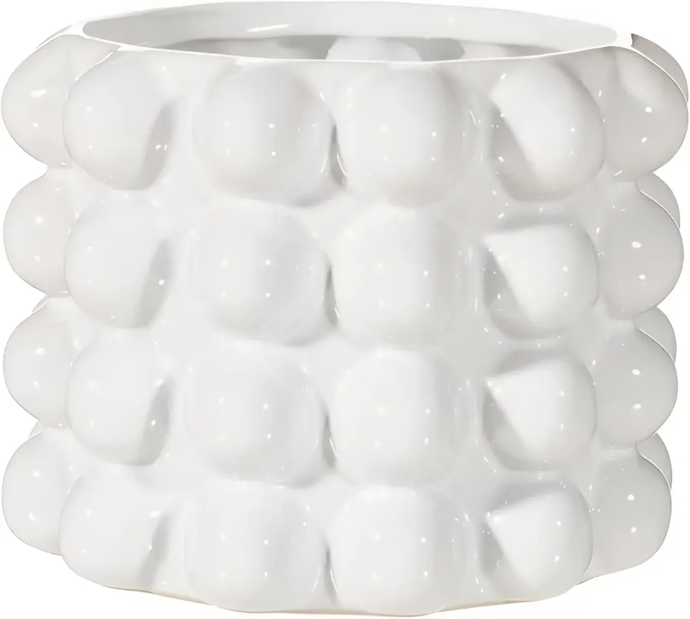 Cache pot Booble Blanc en céramique résistante texturée bulles pour plantes d’intérieur