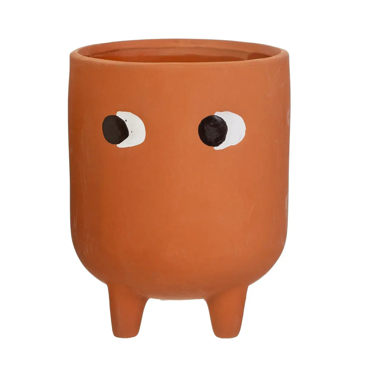 Cache pot Leggy : terracotta avec yeux googly et trois pattes courtes
