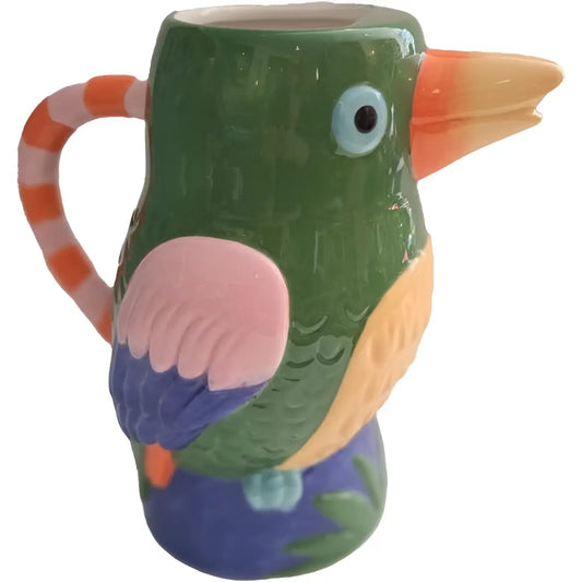 Carafe Perroquet: pichet toucan vert vibrant, touche d’originalité chaleureuse