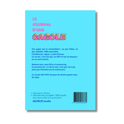 Carnet Kiff Kiff turquoise vibrant, couverture flexible soft touch