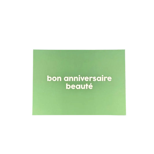 Carte bon anniversaire beauté verte minimaliste avec souhait simple anniversaire