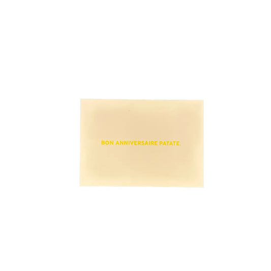 Carte bon anniversaire Patate fun : savon crème avec message personnel humoristique Bon Anniversaire Patate