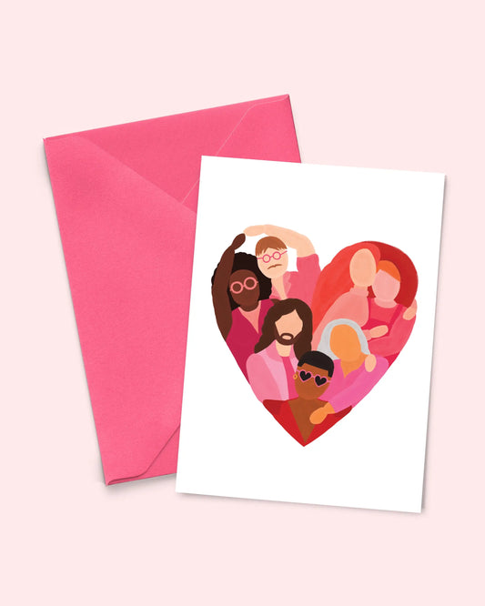 Carte élégante People Heart Design avec cœur de personnes, valeur sentimentale