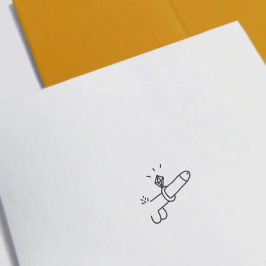 Carte postale bague au doigt